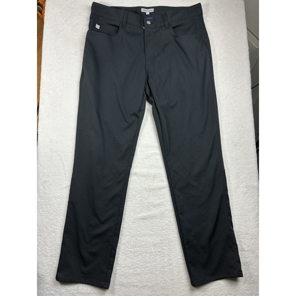 Peter Millar Men's 34x30 Black Performance Five Pocket Pants Golf Stretch